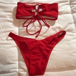 Red Bandeau Bikini
